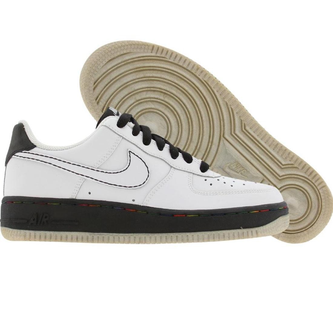 Nike Big Kids Air Force 1 07 Low (white / white / black / metallic silver)