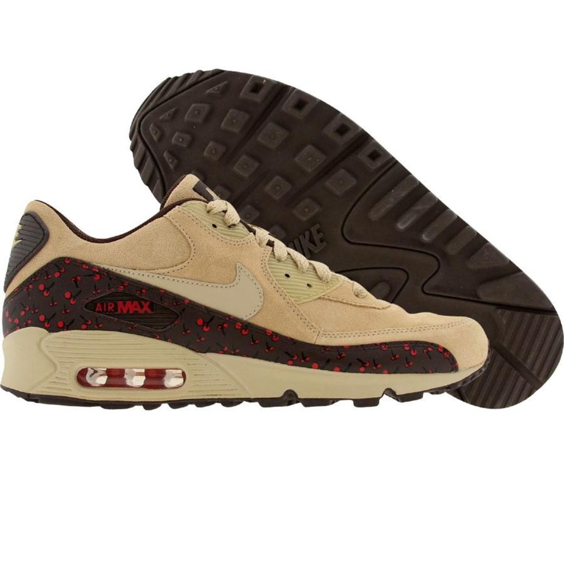 Nike Womens Air Max 90 (dark cinder / linen / varsity red)