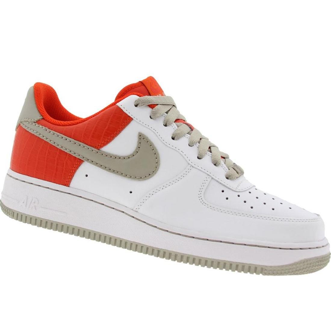 Nike Womens Air Force 1 07 Low (white / stone / engine 1 / orange blaze)