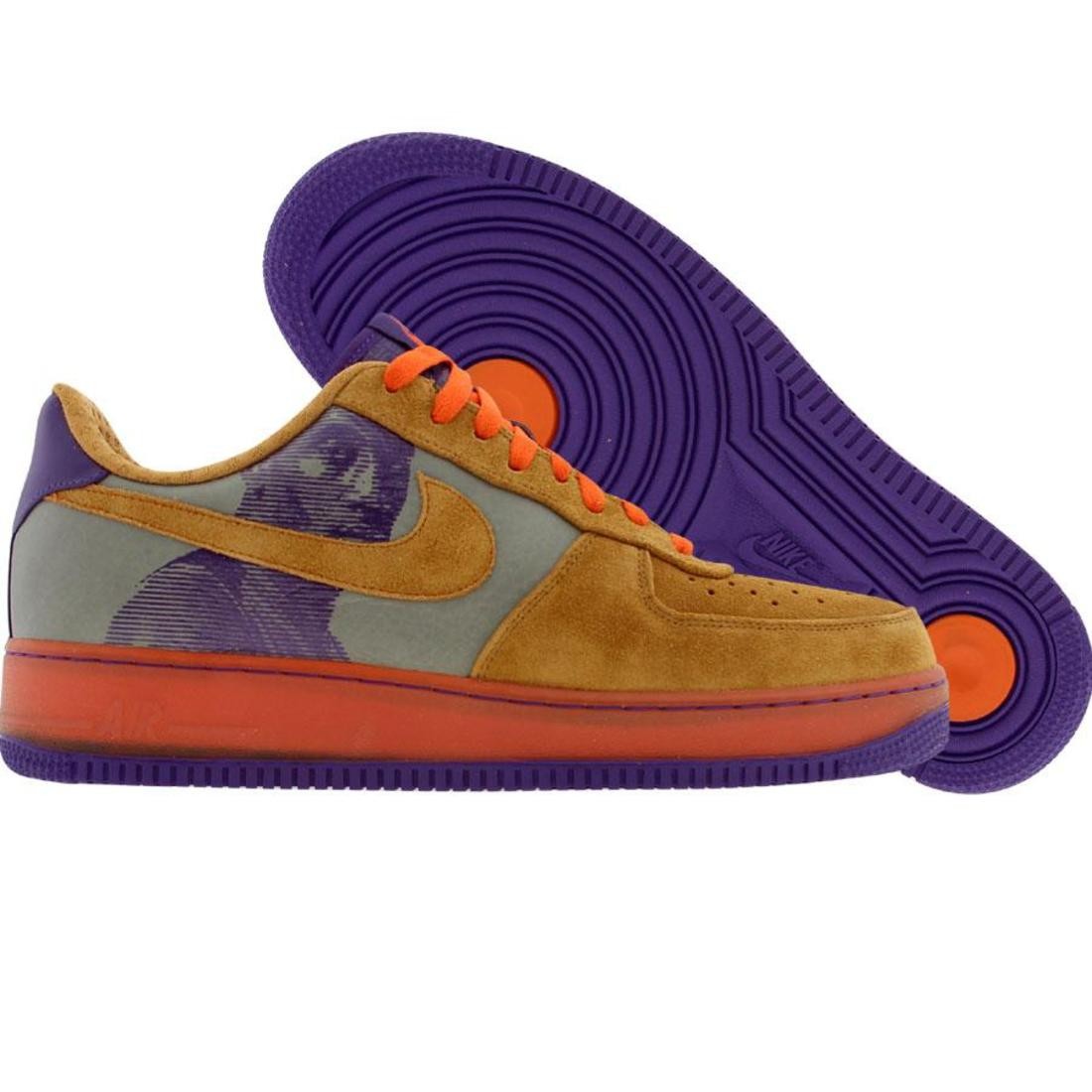 Nike Big Kids Air Force 1 Low Premium New Six Edition - Amare Stoudemire (dk sutcco / miners gold / crt purple)