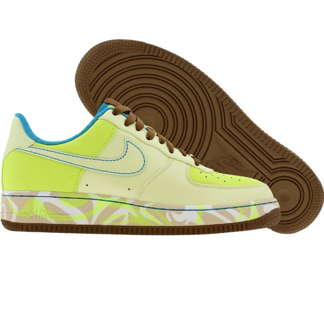Nike Womens Air Force 1 07 Low Premium  London Edition  (volt / white lime / laser blue / umber)