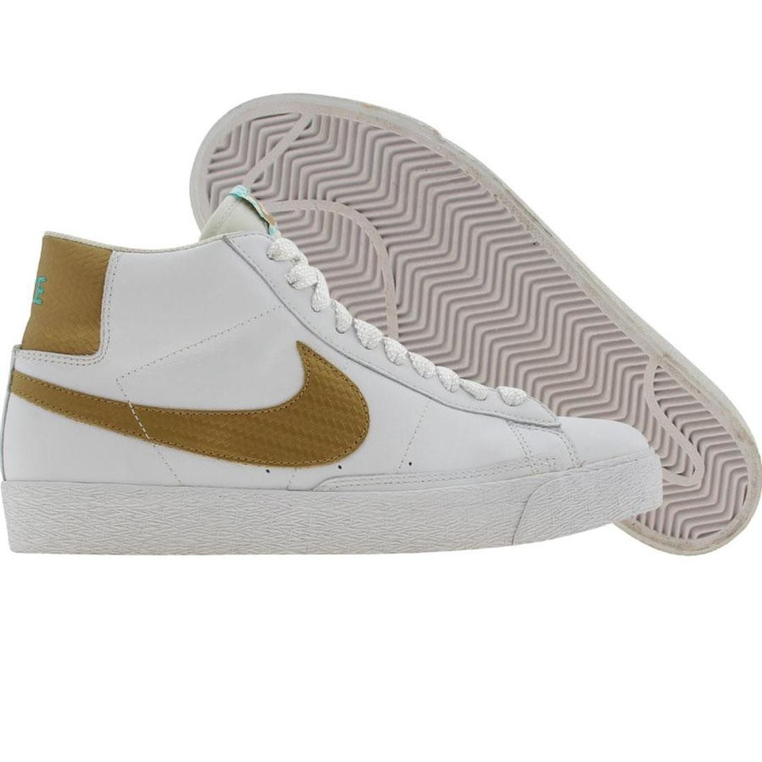 Nike Womens Blazer High (white / metallic gold / clear jade)