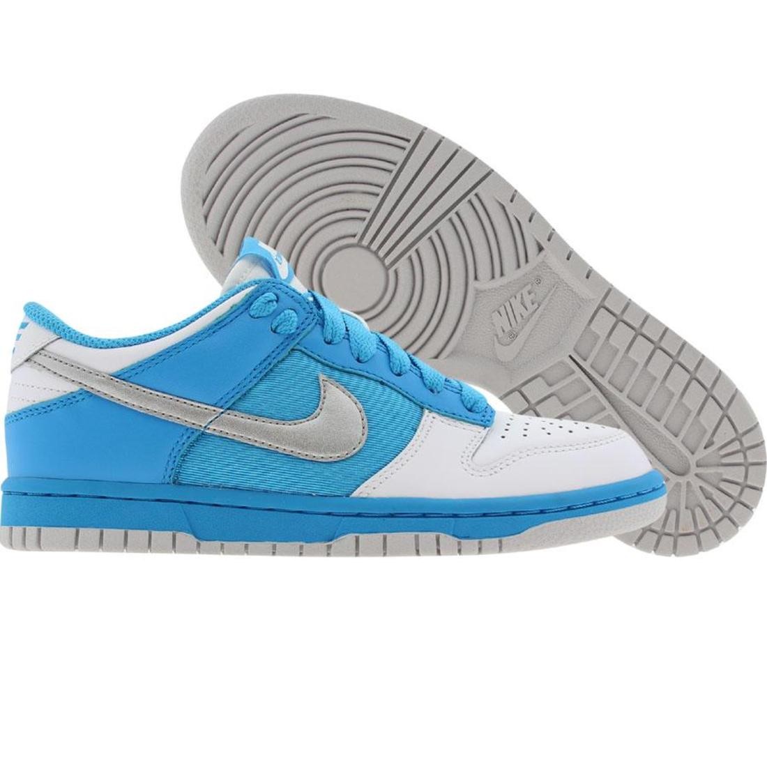Nike Womens Dunk Low (white / metallic silver / vivid blue)
