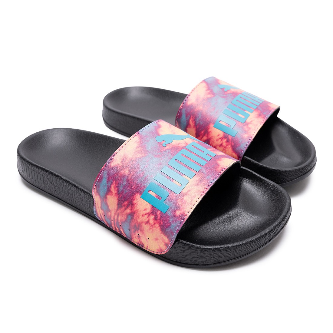Puma Women Leadcat Tie Dye Slide (black / scuba blue)