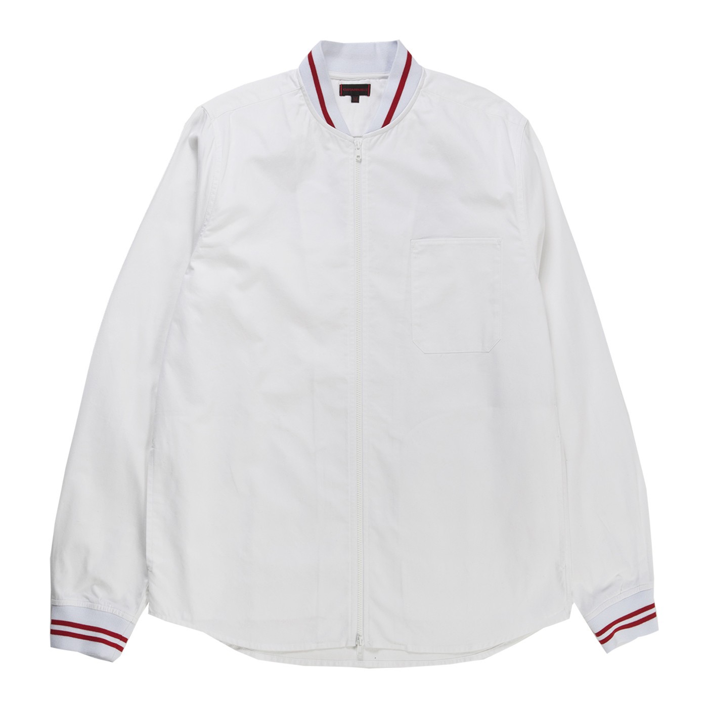 CLOT Men Ribbed Zip Up Shirt (white)