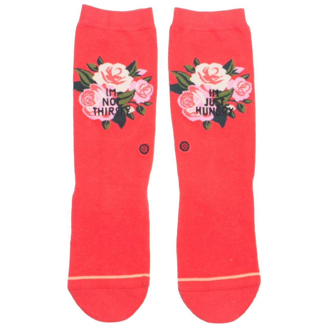 Stance Women Not Thirsty Crew Socks (red)