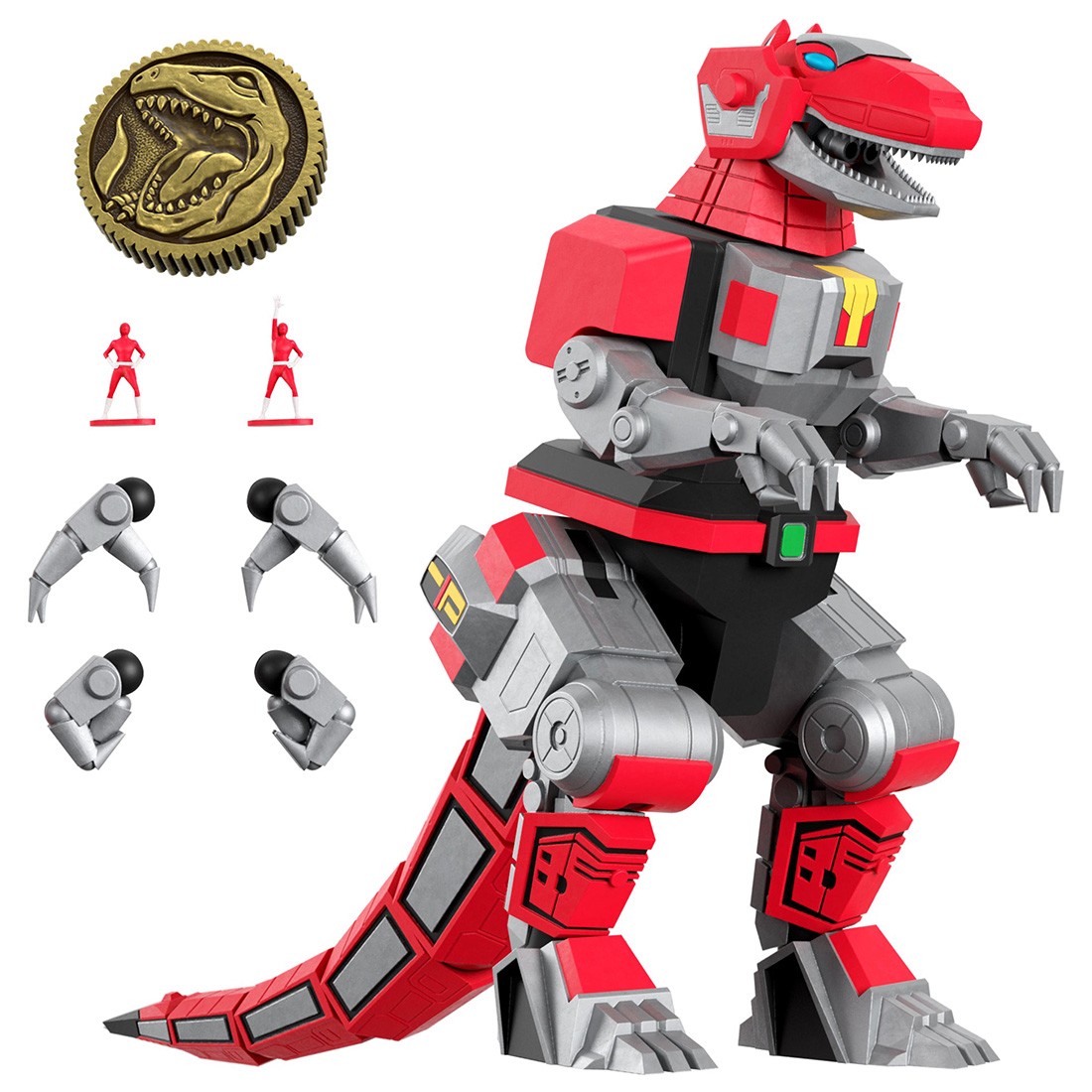 Super7 Mighty Morphin Power Rangers Ultimates Wave 1 Figure - Tyrannosaurus Dinozord (red)