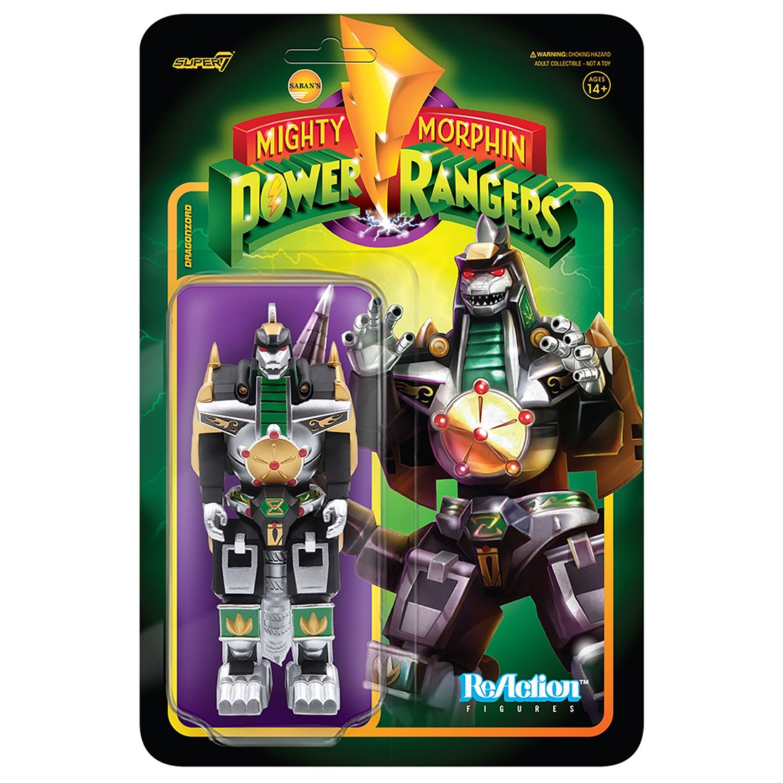Super7 Mighty Morphin Power Rangers Dragonzord Reaction Figure (black)