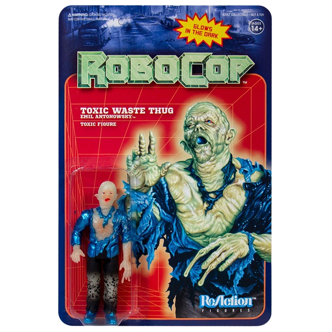 Super7 Robocop Emil Antoowsky Reaction Figure - Glow In The Dark (blue)