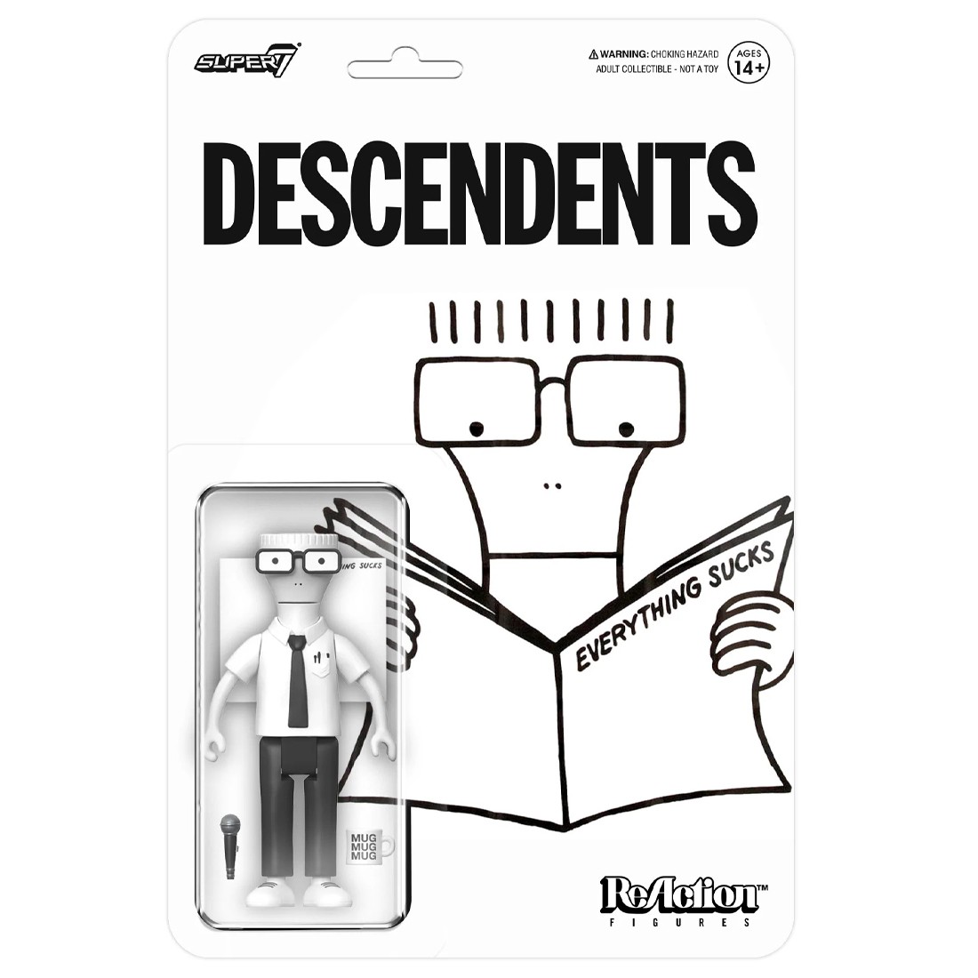 Super7 x Descendents Reaction Figure - Milo Everything Sucks (black / white)