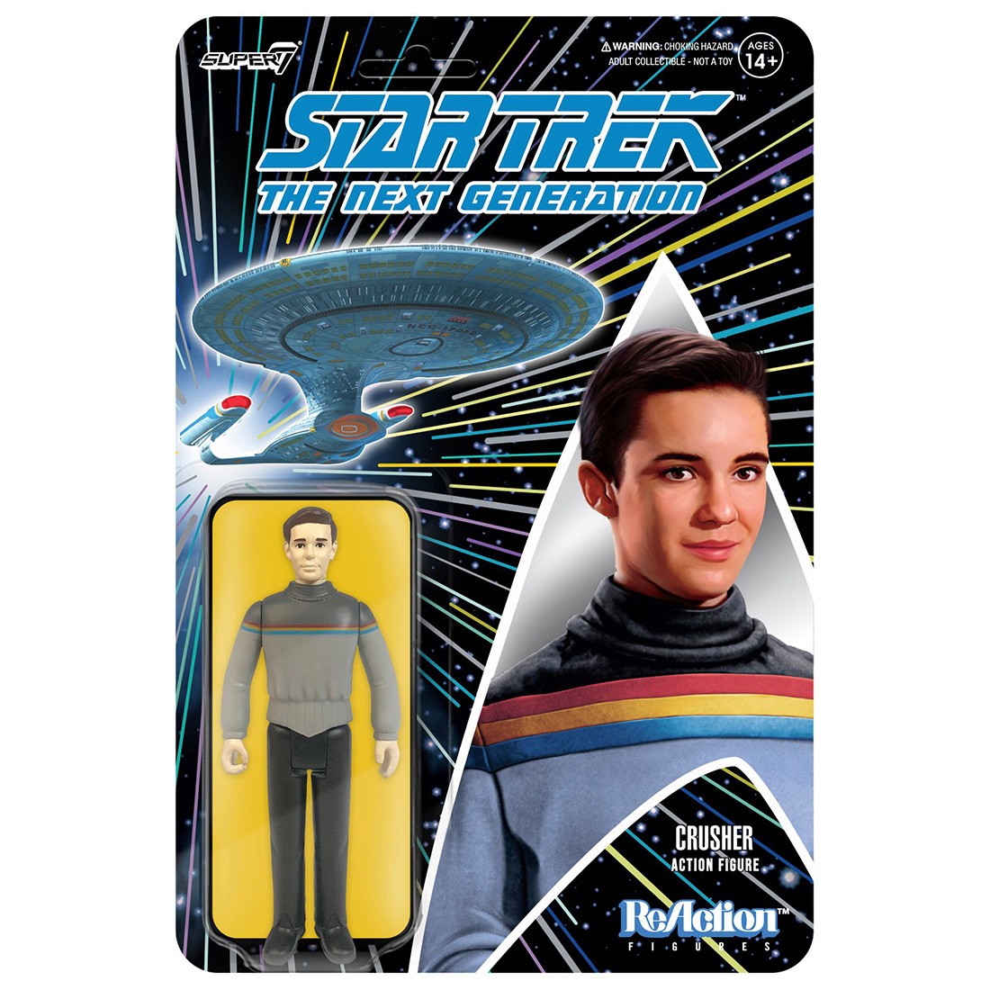 Super7 Star Trek The Next Generation Wesley Crusher Reaction Figure (black)