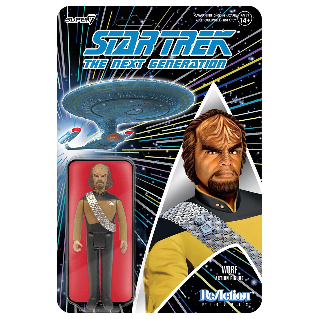 Super7 Star Trek The Next Generation Worf Reaction Figure (black)