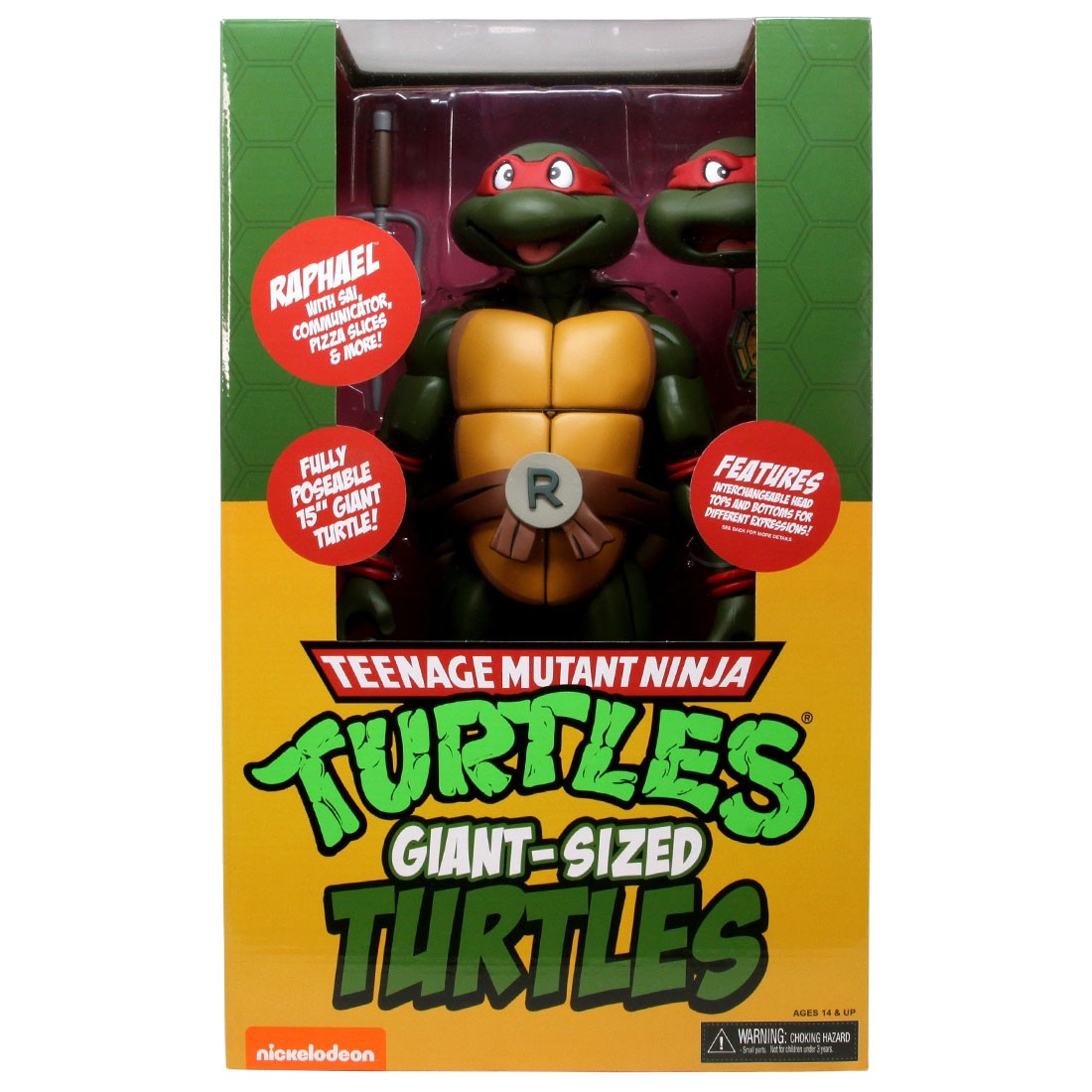 NECA TMNT Teenage Mutant Ninja Turtles Cartoon Giant Size Raphael 1/4 Scale Action Figure (green)
