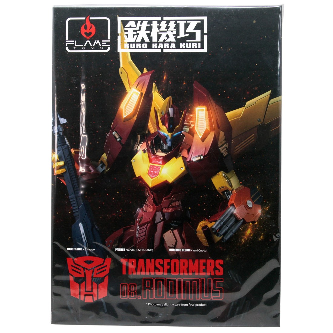 Flame Toys Kuro Kara Kuri Transformers Rodimus IDW Ver. Figure (red)