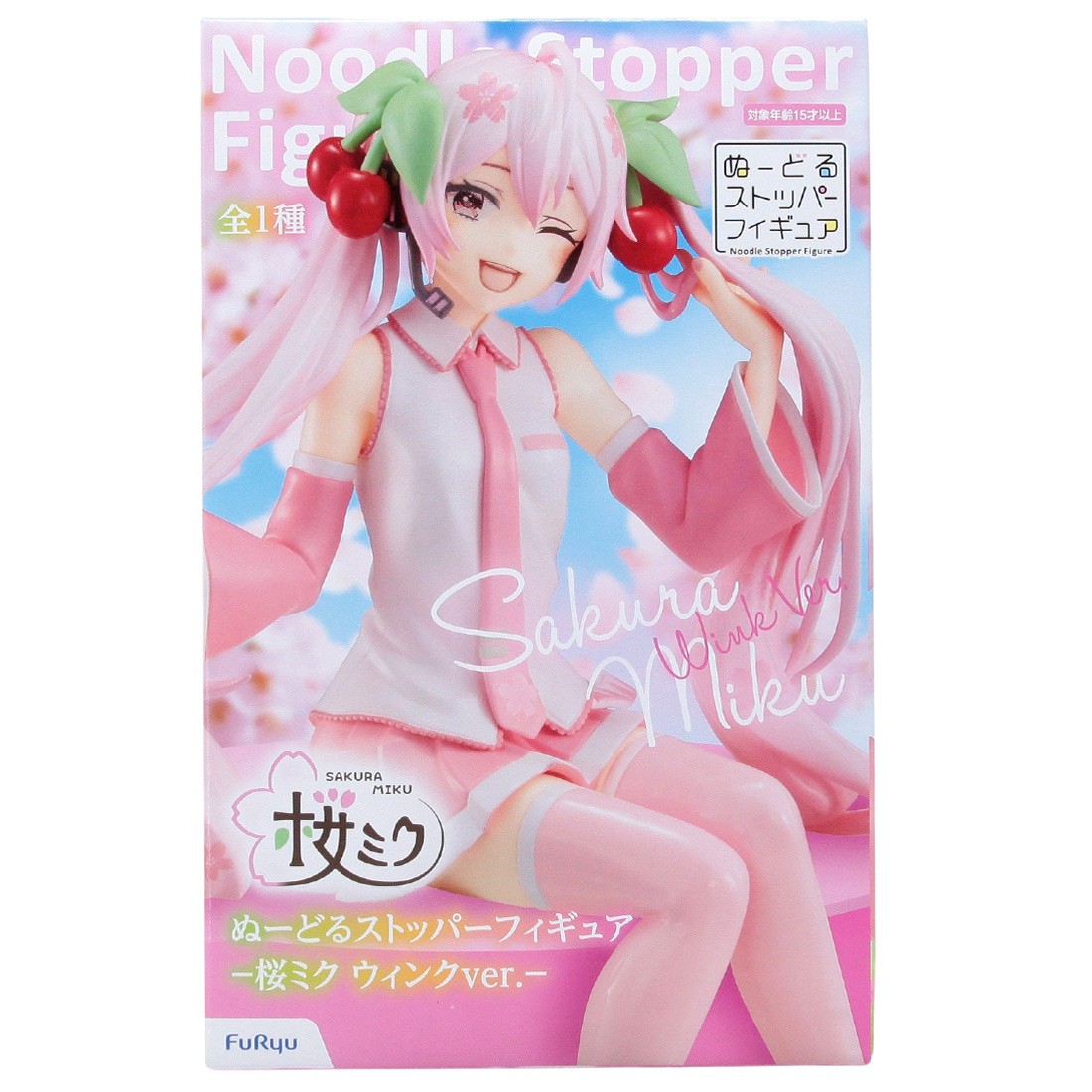 Furyu Hatsune Miku Sakura Miku Winking Ver. Noodle Stopper Figure (pink)