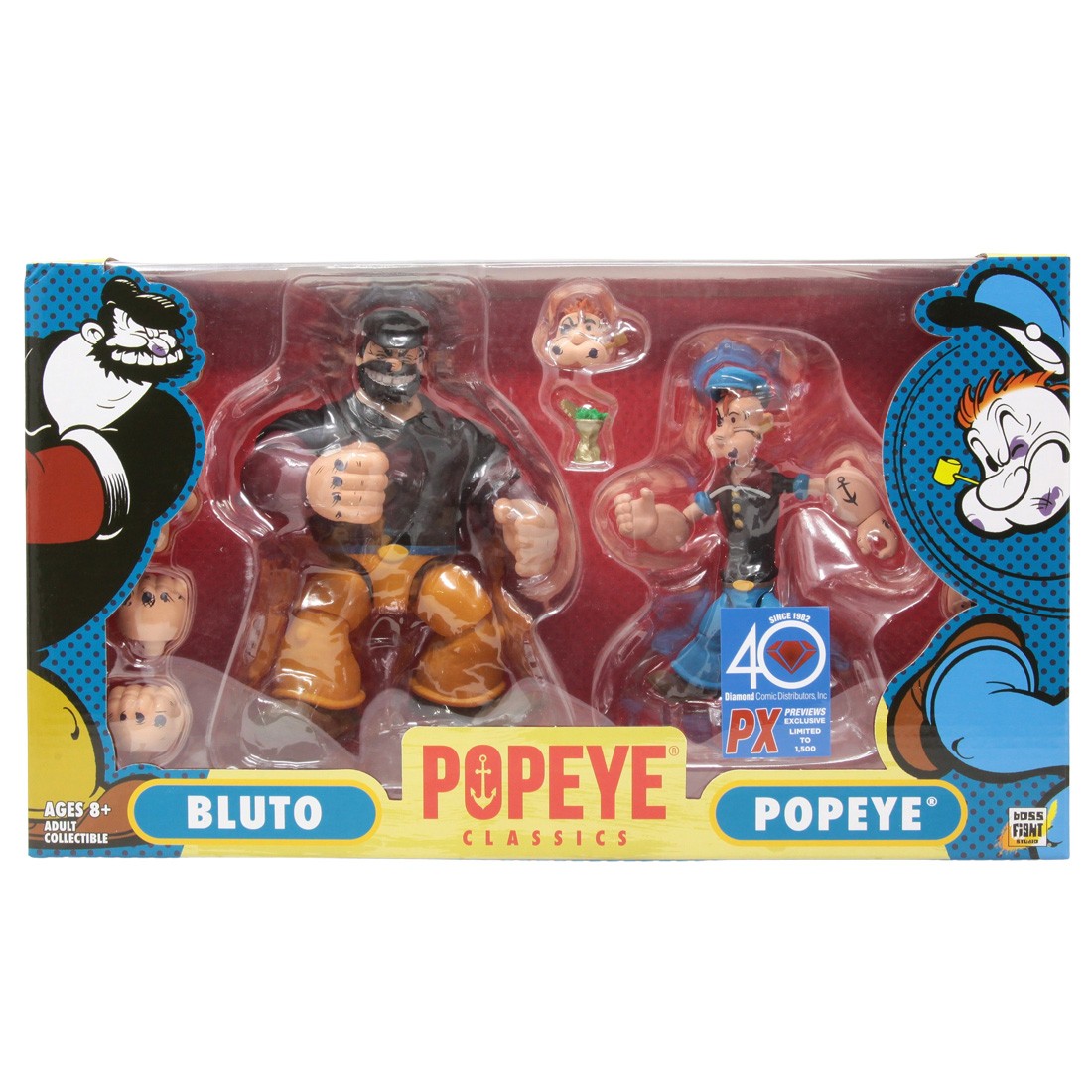 Boss Fight Studio Popeye Classics Popeye Vs Bluto 1/12 Action Figure 2PK Set (black)