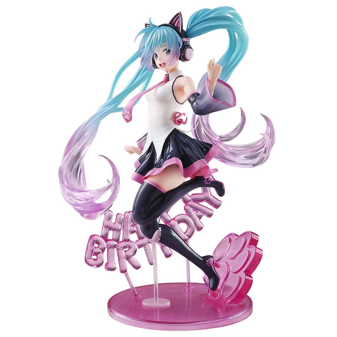 Taito Hatsune Miku Birthday 2021 Happy Cat Ver AMP Prize Figure (pink)