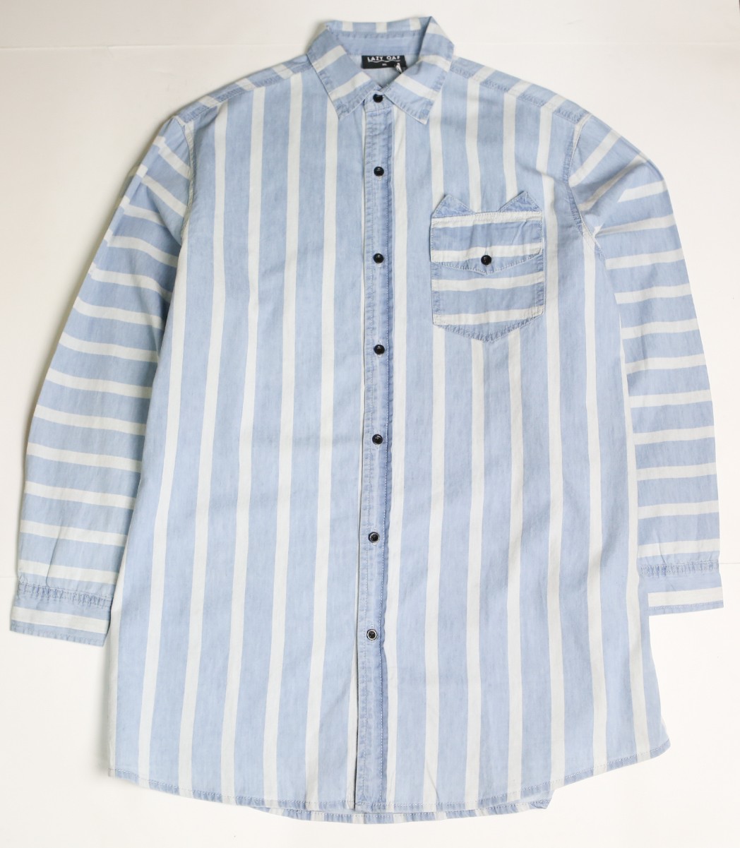 Lazy Oaf Women Cat Pocket Denim Shirt (blue / denim)