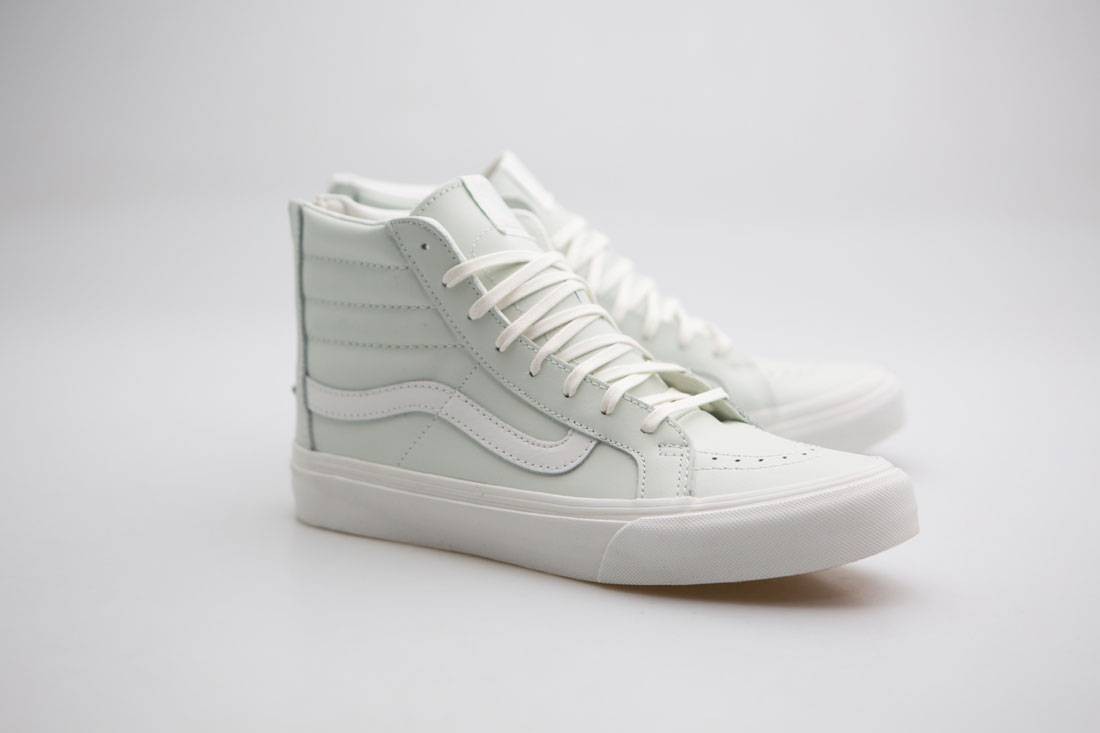 Vans Women Sk8-Hi Slim Zip - Leather (blue / zephyr / blanc de blanc)