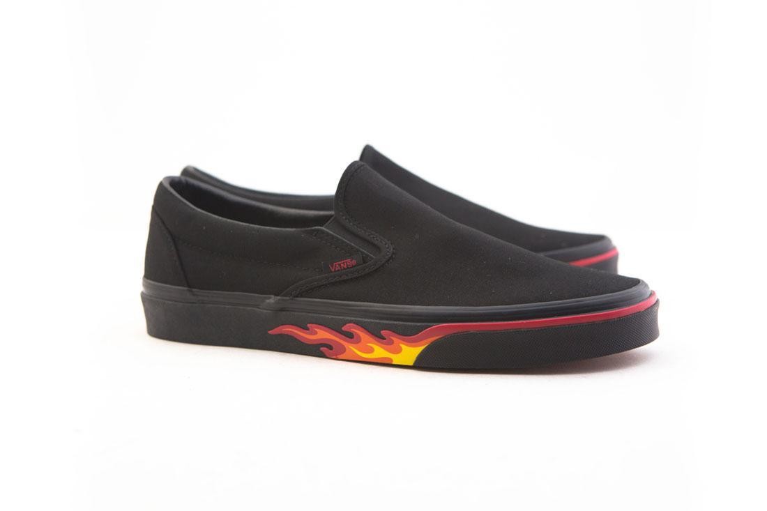 Vans Men Classic Slip-On - Black Flame Wall (black / flames)