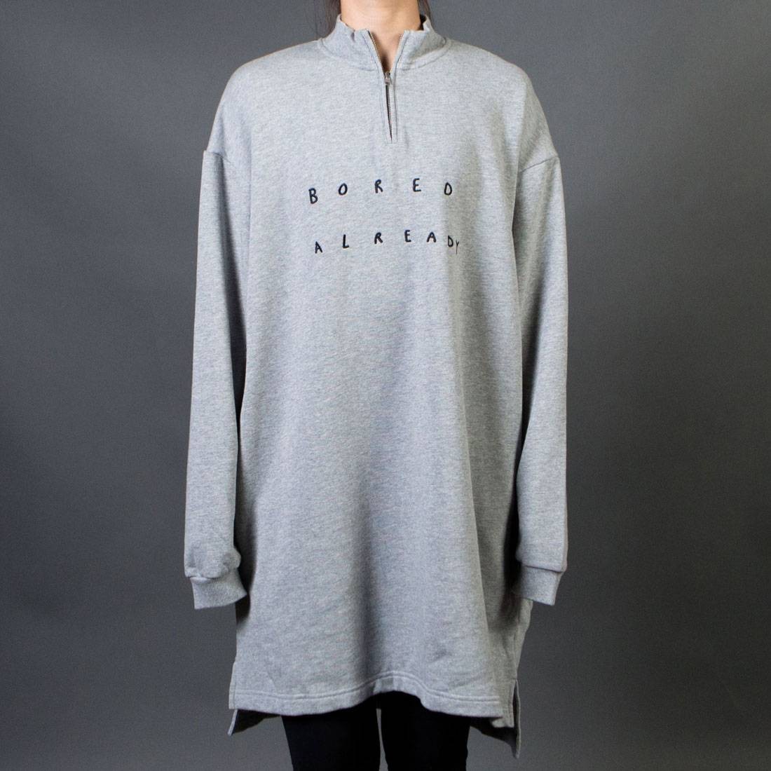Lazy Oaf Women Boring Zip Up Sweater Dress (gray) 1S