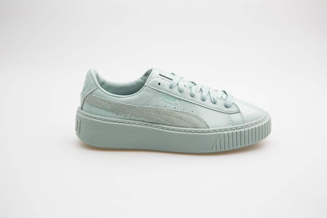 Puma Women Basket Platform - Patent Leather (blue / blue surf)