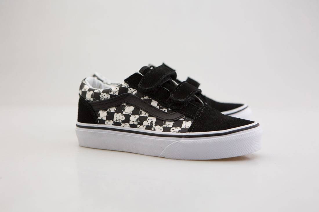 Vans x Peanuts Big Kids Old Skool V - Snoopy (black / checkerboard)