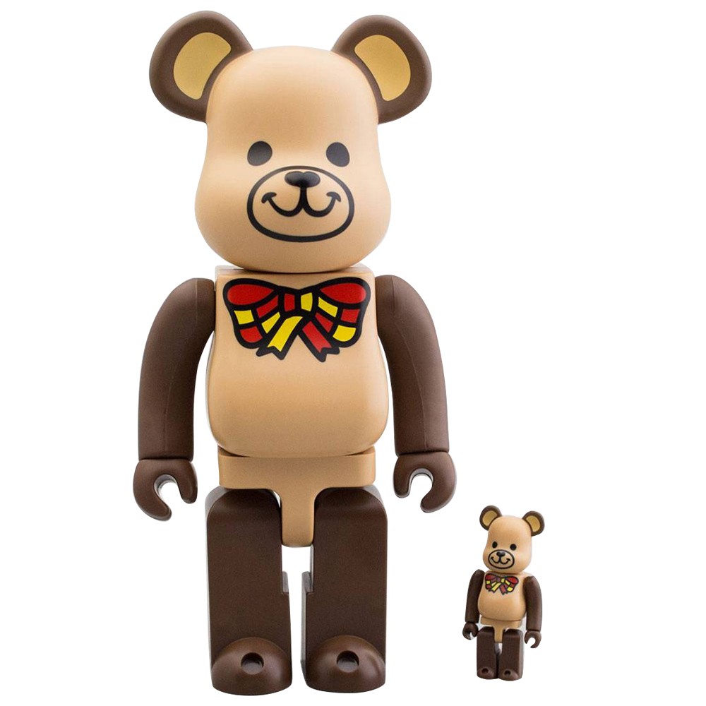 Medicom Freemasonry 100% 400% Bearbrick Figure Set (brown)