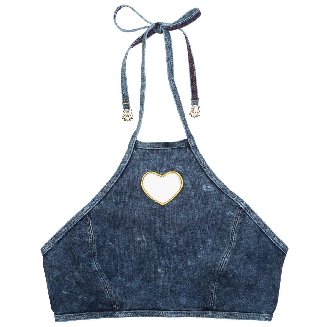 Lazy Oaf Women Jean Bikini Top (blue / denim)