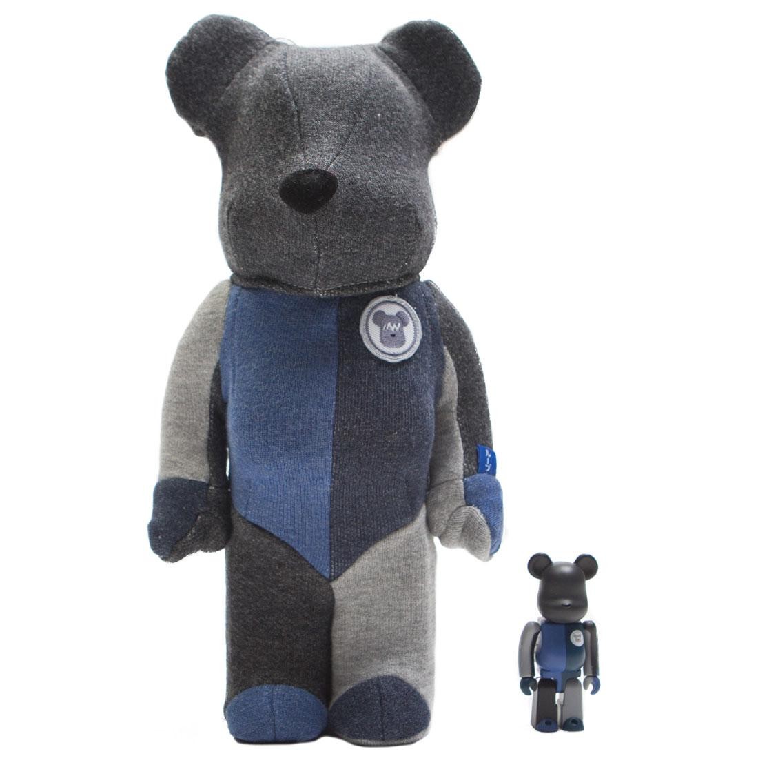 Medicom Loopwheeler 100% 400% Bearbrick Set (gray / blue)