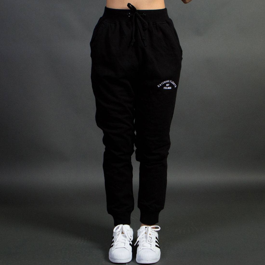Dimepiece Women Catching Flights Not Feelings Jogger Pants (black)