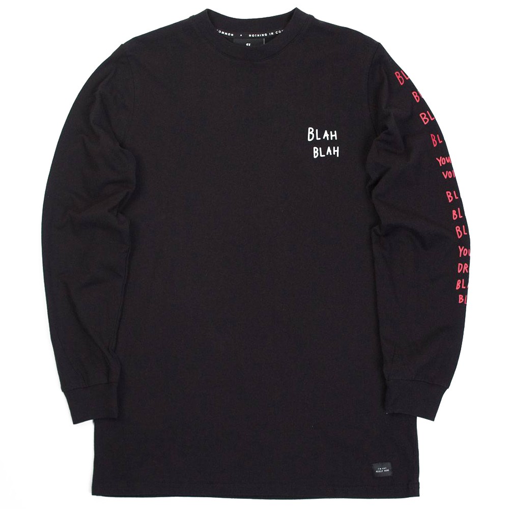 Lazy Oaf Men Blah Blah Long Sleeve Tee (black)