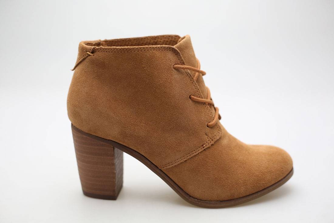 TOMS Women Lunata Lace Up Bootie - Wheat Suede (brown / wheat suede)