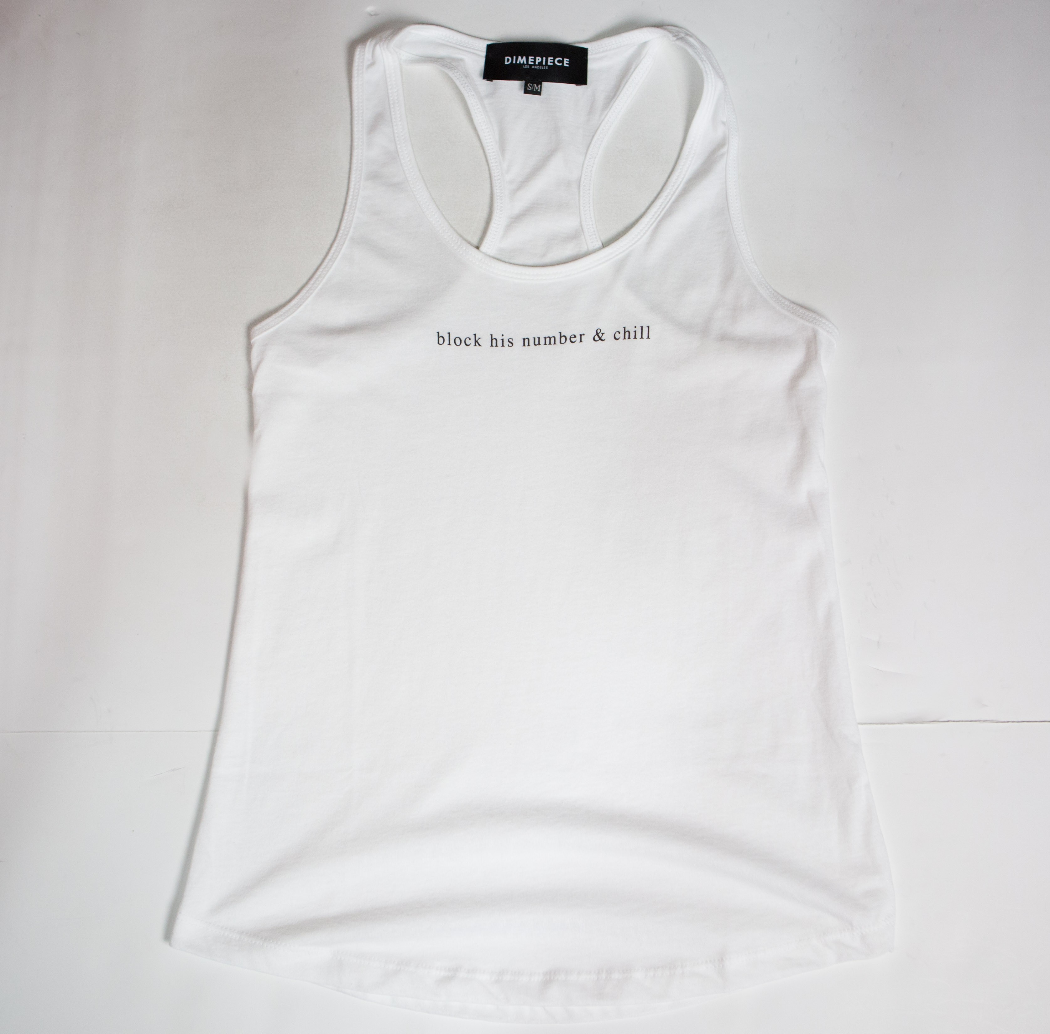 Dimepiece Women Block And Chill Muscle Tee (white)