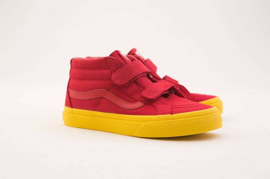 Vans Big Kids Sk8-Mid Reissue V (red / gold)