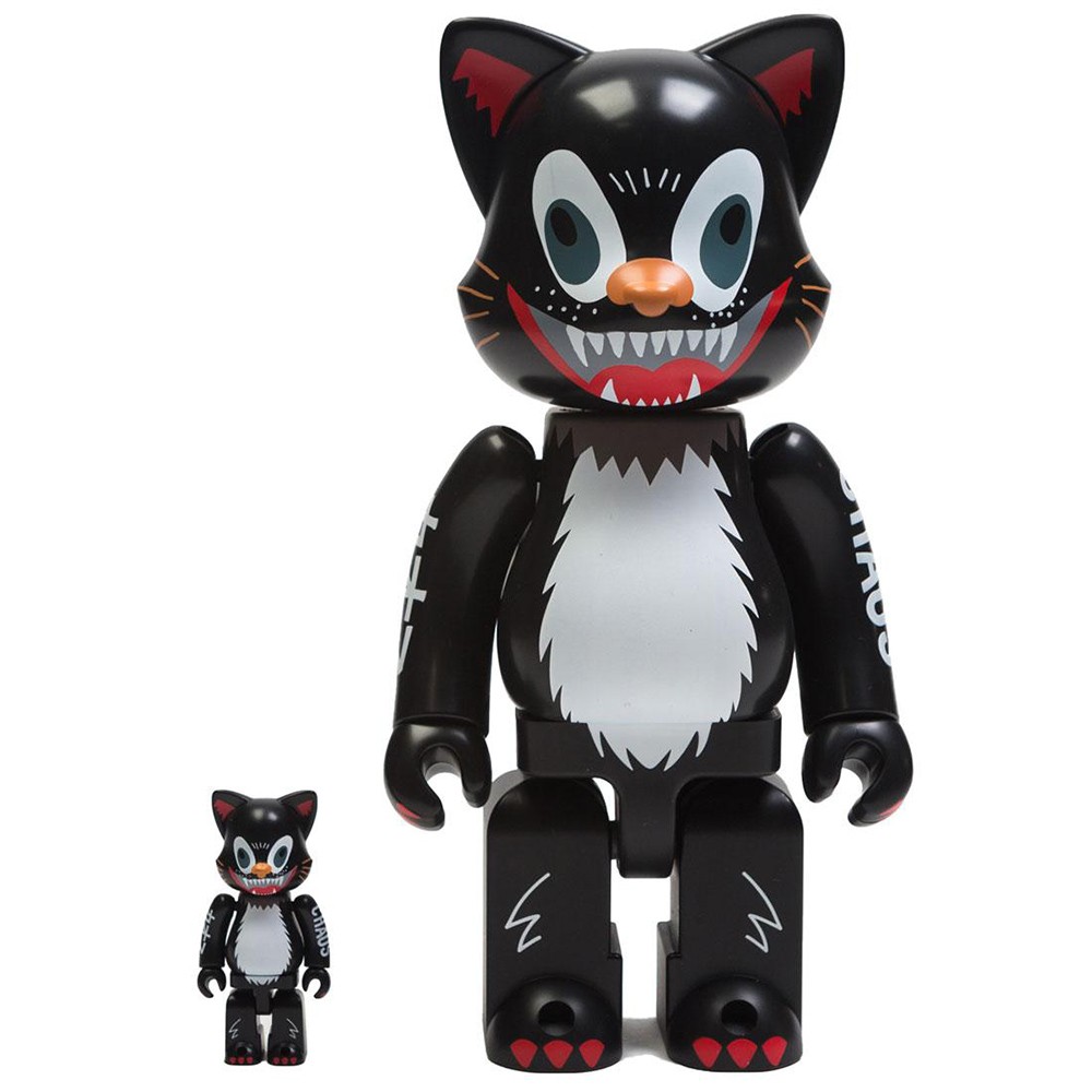 Medicom Kidill Cat 100% 400% Nyabrick Figure Set (black)