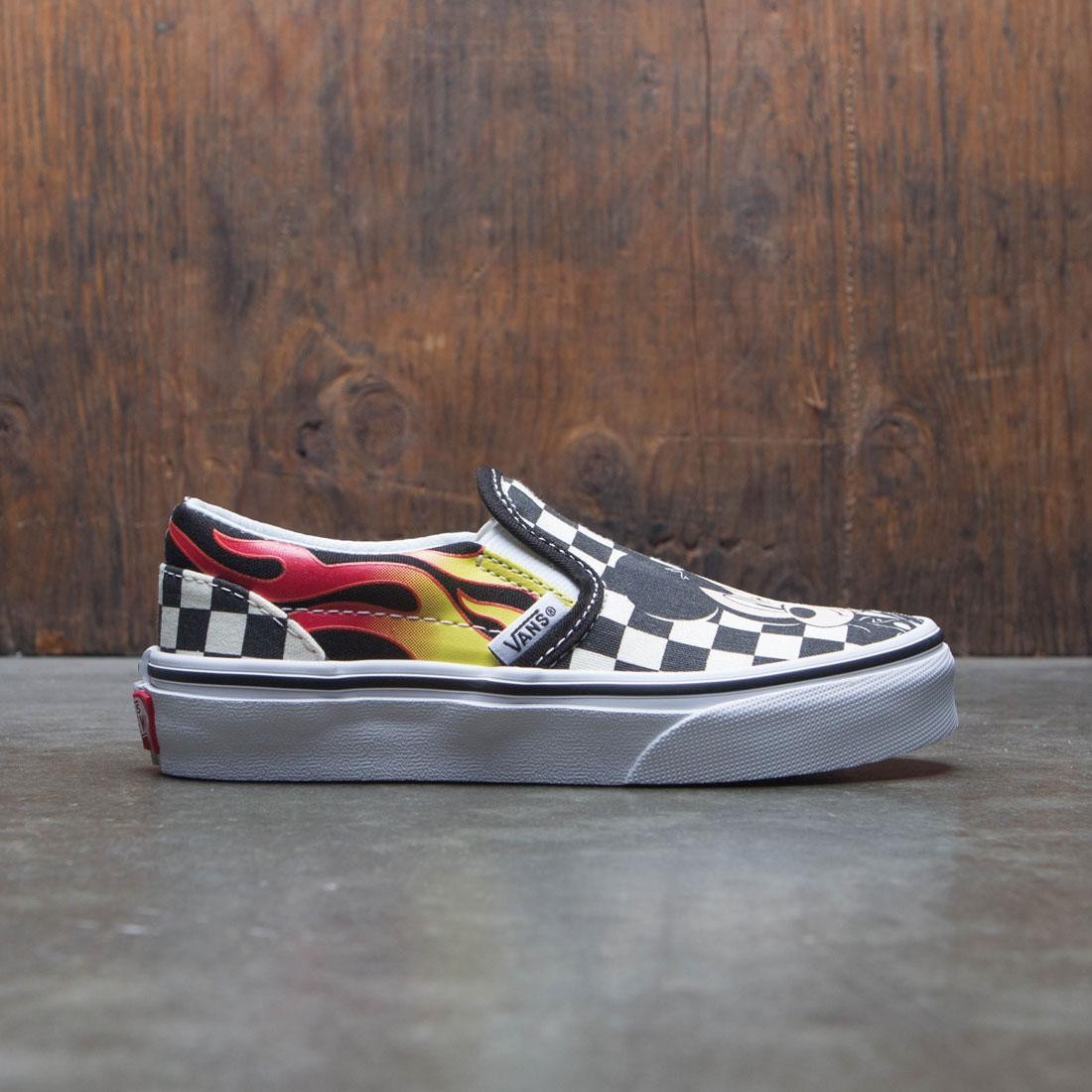 Vans x Disney Big Kids Classic Slip-On - Mickey (black / checkerboard / flame)