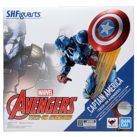 Bandai S.H.Figuarts Marvel Avengers Tech-On Avengers Captain America Figure (blue)