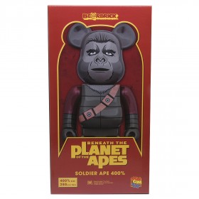 Medicom Planet of the Apes Soldier Ape 400% Bearbrick Figure (gray)
