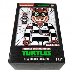 BAIT x Medicom TMNT Scratch 100% 400% Bearbrick Figure Set (white / black)