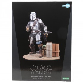 Kotobukiya ARTFX Star Wars The Mandalorian And The Child Statue (silver)