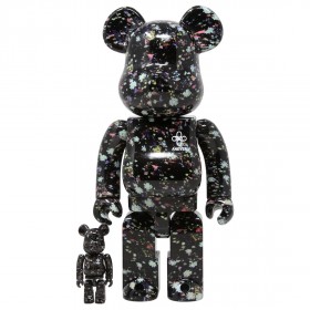Medicom Anever Black 100% 400% Bearbrick Figure Set (black)