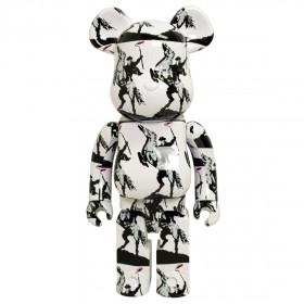Medicom Brandalism Highwayman 1000% Bearbrick Figure (white)