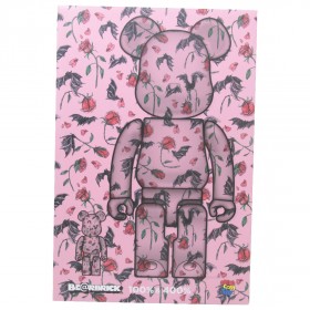 Medicom x Eri Wakiyama Bat And Rose Pink 100% 400% Bearbrick Figure Set (pink)