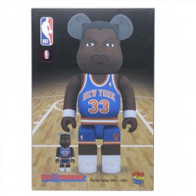 Medicom NBA New York Knicks Patrick Ewing 100% 400% Bearbrick Figure (blue)
