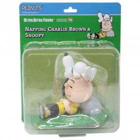 Medicom UDF Peanuts Series 13 Napping Charlie Brown And Snoopy Figure (green)