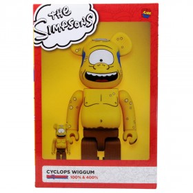 Medicom The Simpsons Cyclops 100% 400% Bearbrick Figure Set (yellow)
