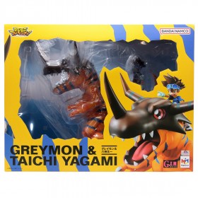 MegaHouse Digimon Adventure G.E.M. Series Greymon And Taichi Yagami Figure Re-Run (orange)