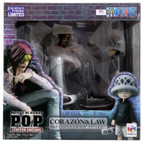 MegaHouse One Piece Portrait of Pirates Corazon And Law Limited Edition Figure Re-Run (black)