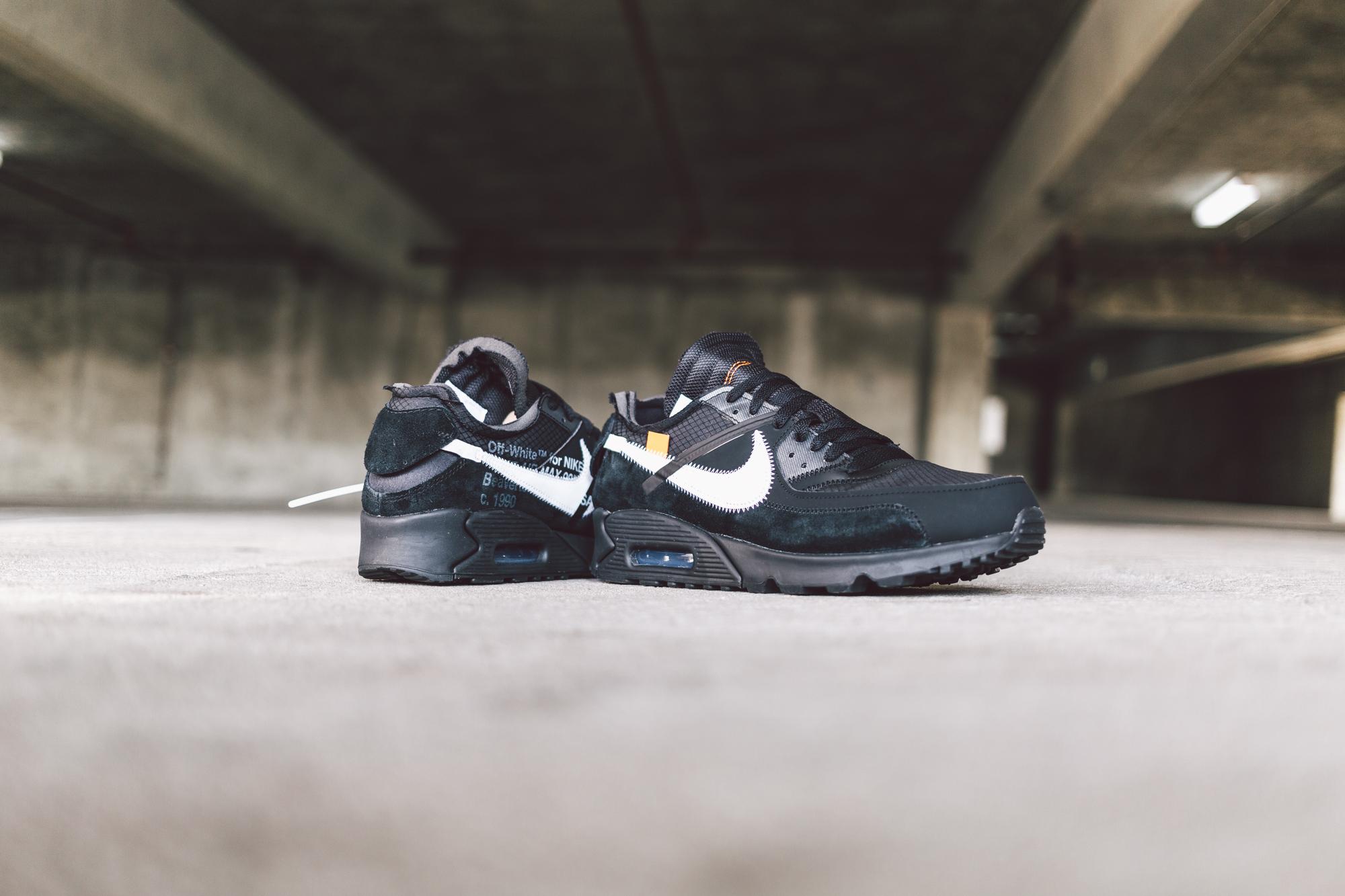 nike off white air max 90 black raffle